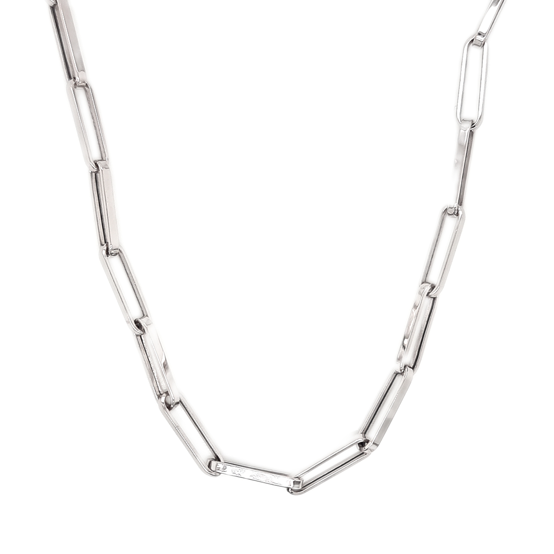 Paperclip Necklace 14k white gold - Jewellery By Joy