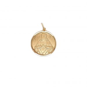 sacred-heart-one-sided-medal-14k-yellow-gold