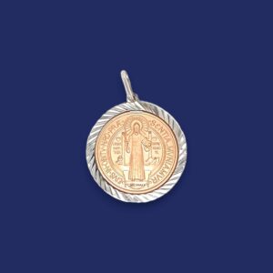 st.-benedict-double-sided-medal-tone-rose-and-white-gold