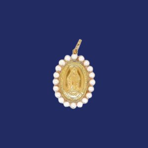 miraculous-medal-14k-yellow-gold with-pearls
