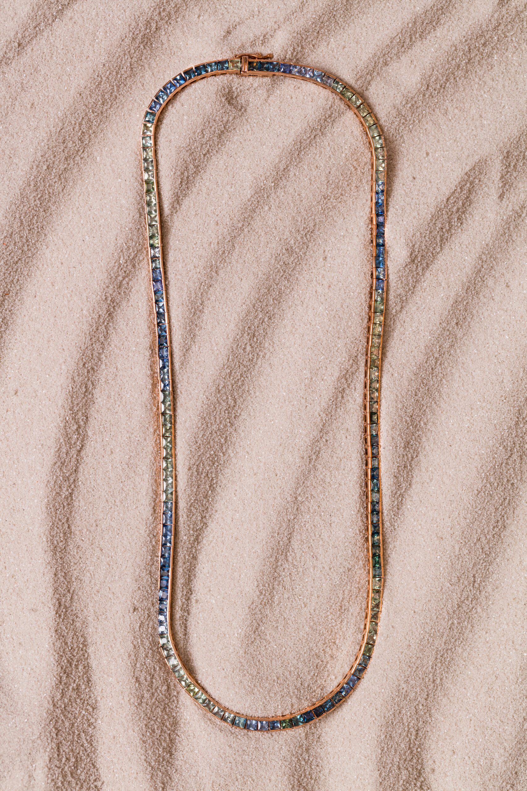 COLORED SAPPHIRE TENNIS NECKLACES