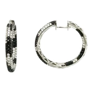 Black Diamond Pave Hoops