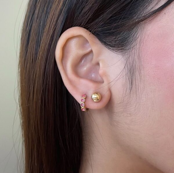 Ball Earrings Worn