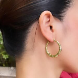 Bamboo Hoop Earrings