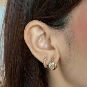 Tri Color Hoop Earrings